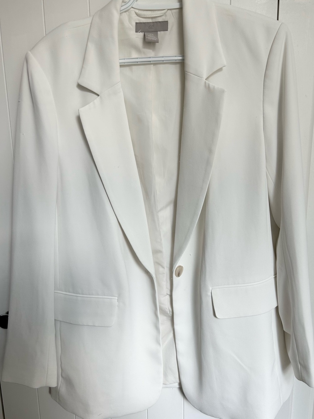 H&M White Women's Single-Button Blazer